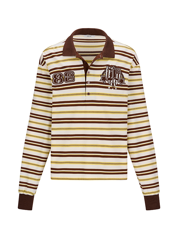 86 ラグビー ストライプ PK_[ブラウン] | LECYTO | HANA(ハナ) #1