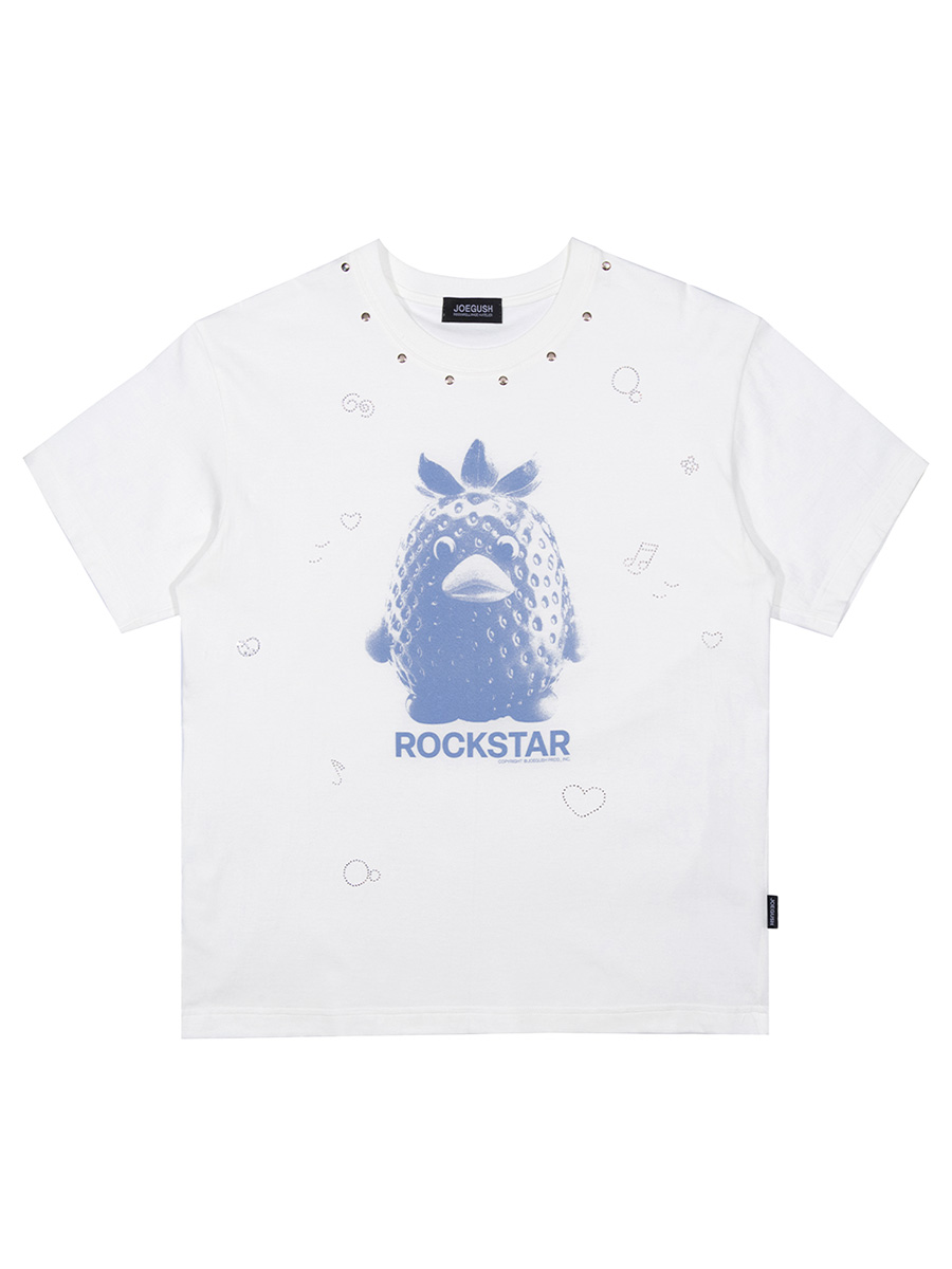 ロックダック Tシャツ レベル2 (ホワイト) | JOEGUSH | HANA(ハナ) #1