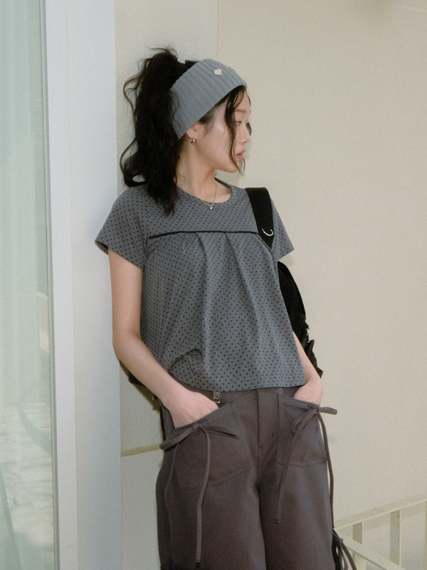 ドットフレアTシャツ（チャコール） | SIWEOL107 | HANA(ハナ) #1