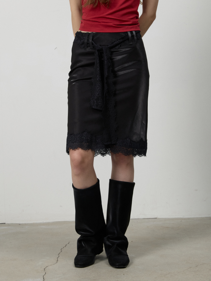 レースミディスカート（ブラック） | THREE TO EIGHTY | HANA(ハナ) #1