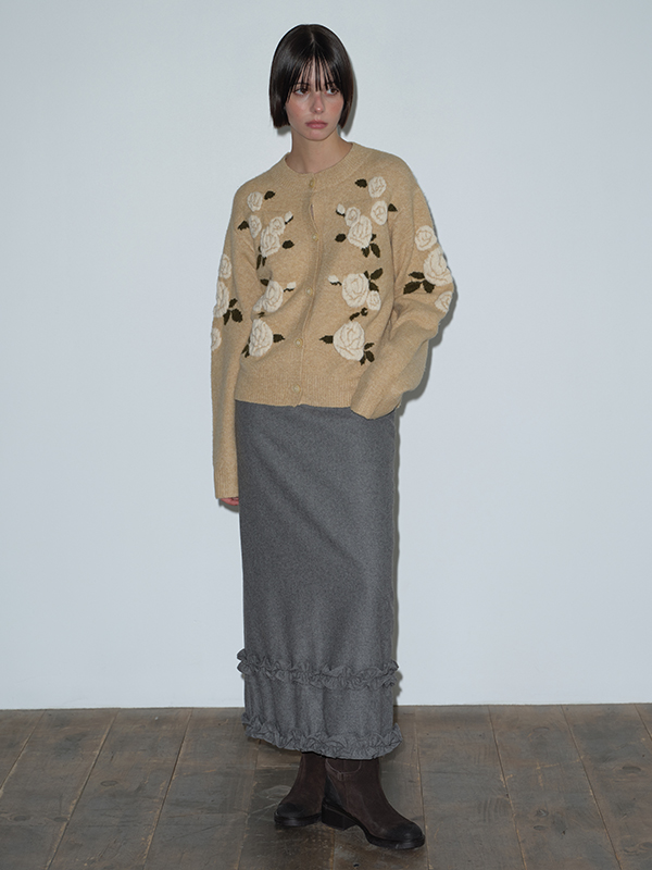 フリルマキシスカート（グレー） | Margarin Fingers | HANA(ハナ) #1