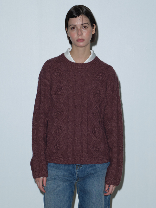 アーガイルポンポンニット（パープル） | Margarin Fingers | HANA(ハナ) #1