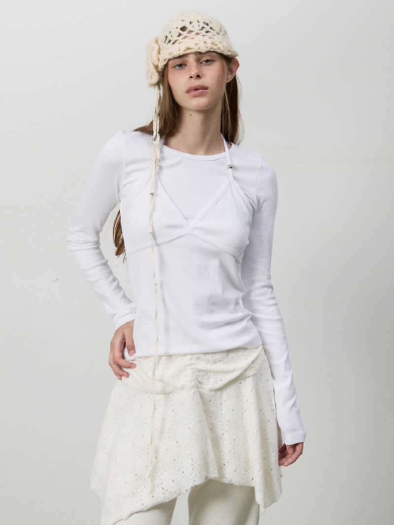 ビーディブラレイヤー ロングスリーブTシャツ（ホワイト） | THREE TO EIGHTY | HANA(ハナ) #1