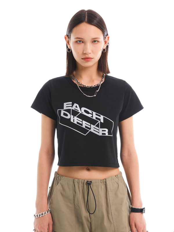 リフレクティブクロップTシャツ_ブラック | EACH DIFFER | HANA(ハナ) #1