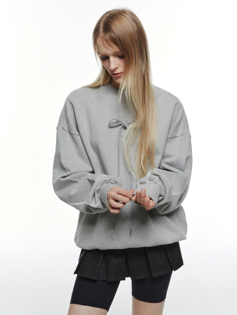 リボンオーバーフィット スウェットシャツ (M.グレー) | THREE TO EIGHTY | HANA(ハナ) #1