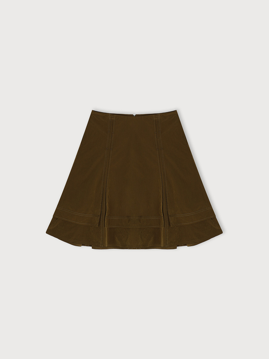 LAYERED PANEL SKIRT_KHAKI | ETHOS | HANA(ハナ) #1