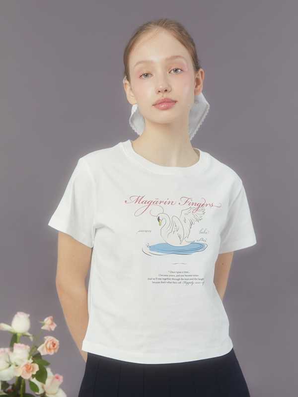 スワン レイク Tシャツ（ホワイト） | Margarin Fingers | HANA(ハナ) #1