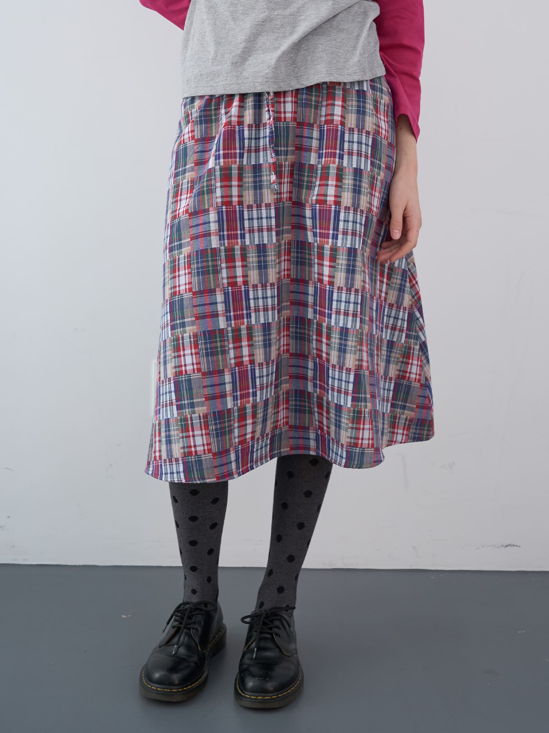 ミックスチェックバンディングスカート（レッド） | ENZO BLUES | HANA(ハナ) #1