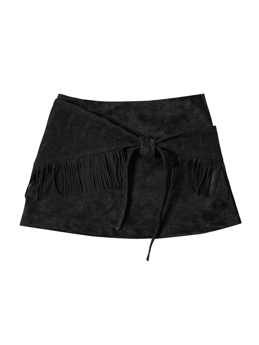 フリンジラップレザースカート #ブラック | Darling You Are Bad | HANA(ハナ) #1