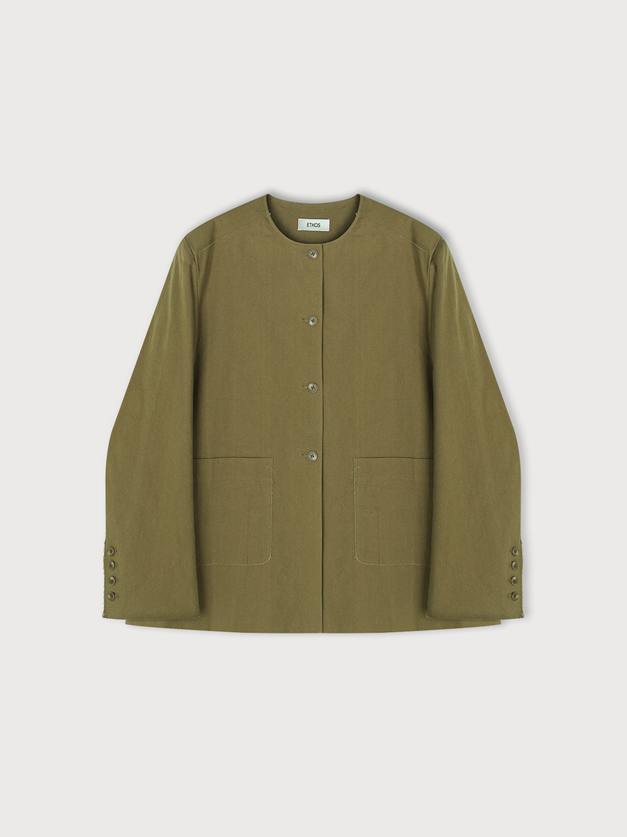 CUT OUT OVERFIT JACKET_KHAKI BROWN | ETHOS | HANA(ハナ) #1