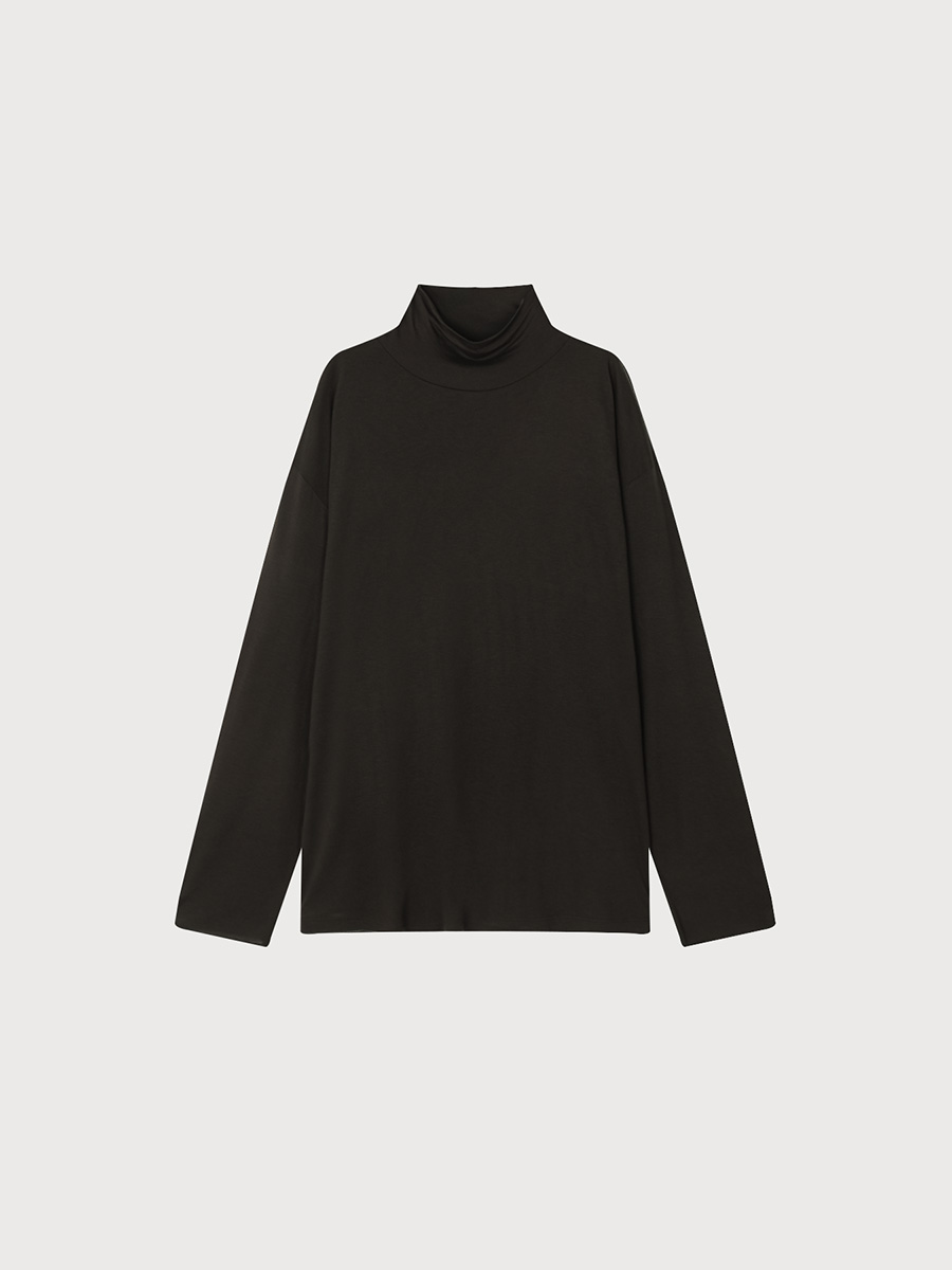 LIGHT LOOSENECK SLEEVE TOP_DEEP BROWN | ETHOS | HANA(ハナ) #1