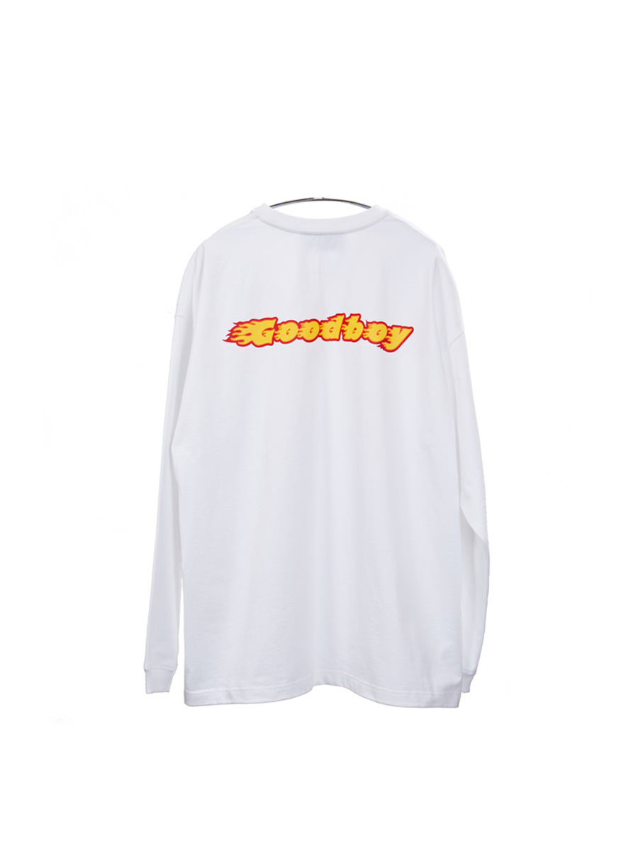 FLAME GOODBOY L/SLV Tシャツ (ホワイト) | XOXOGOODBOY | HANA(ハナ) #1