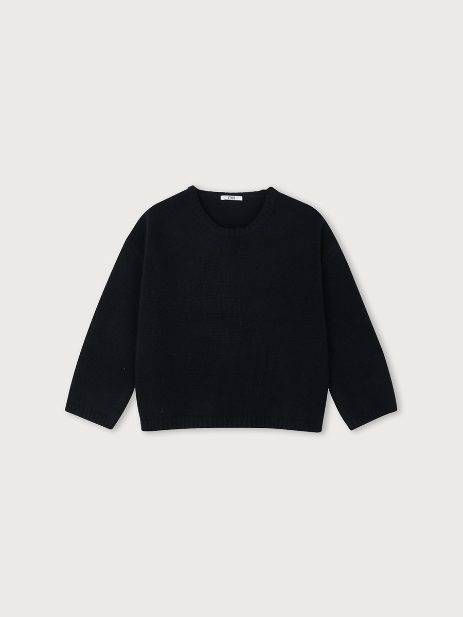 ROUNDY SLEEVE KNIT_BLACK | ETHOS | HANA(ハナ) #1