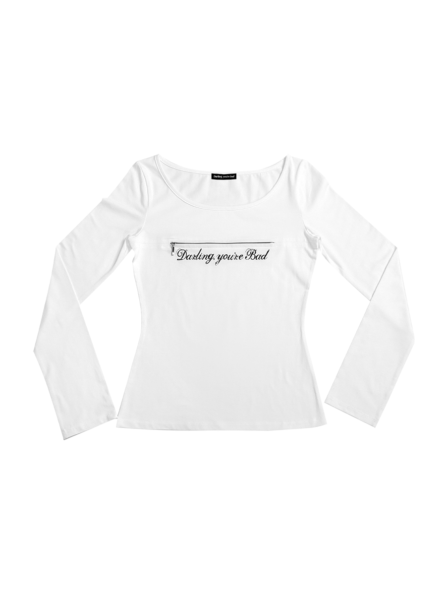 アンジップロゴTシャツ(Cursive ver.) #ホワイト | Darling You Are Bad | HANA(ハナ) #1