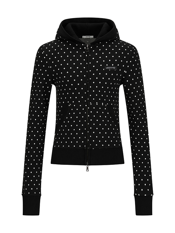ポルカドット フーディー ジップアップ_[ブラック] | LECYTO | HANA(ハナ) #1