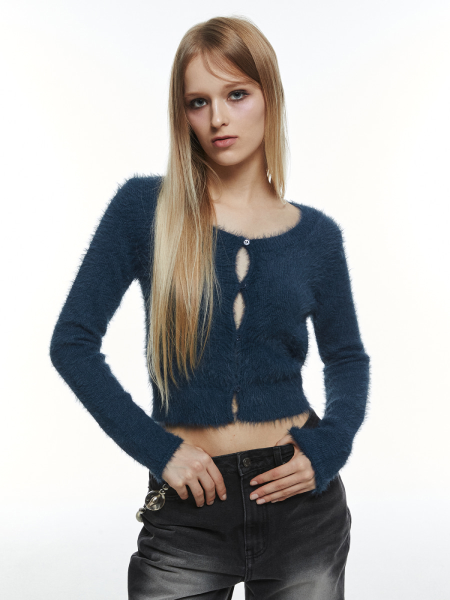 ヘアリーカーディガン (ペールブルー) | THREE TO EIGHTY | HANA(ハナ) #1