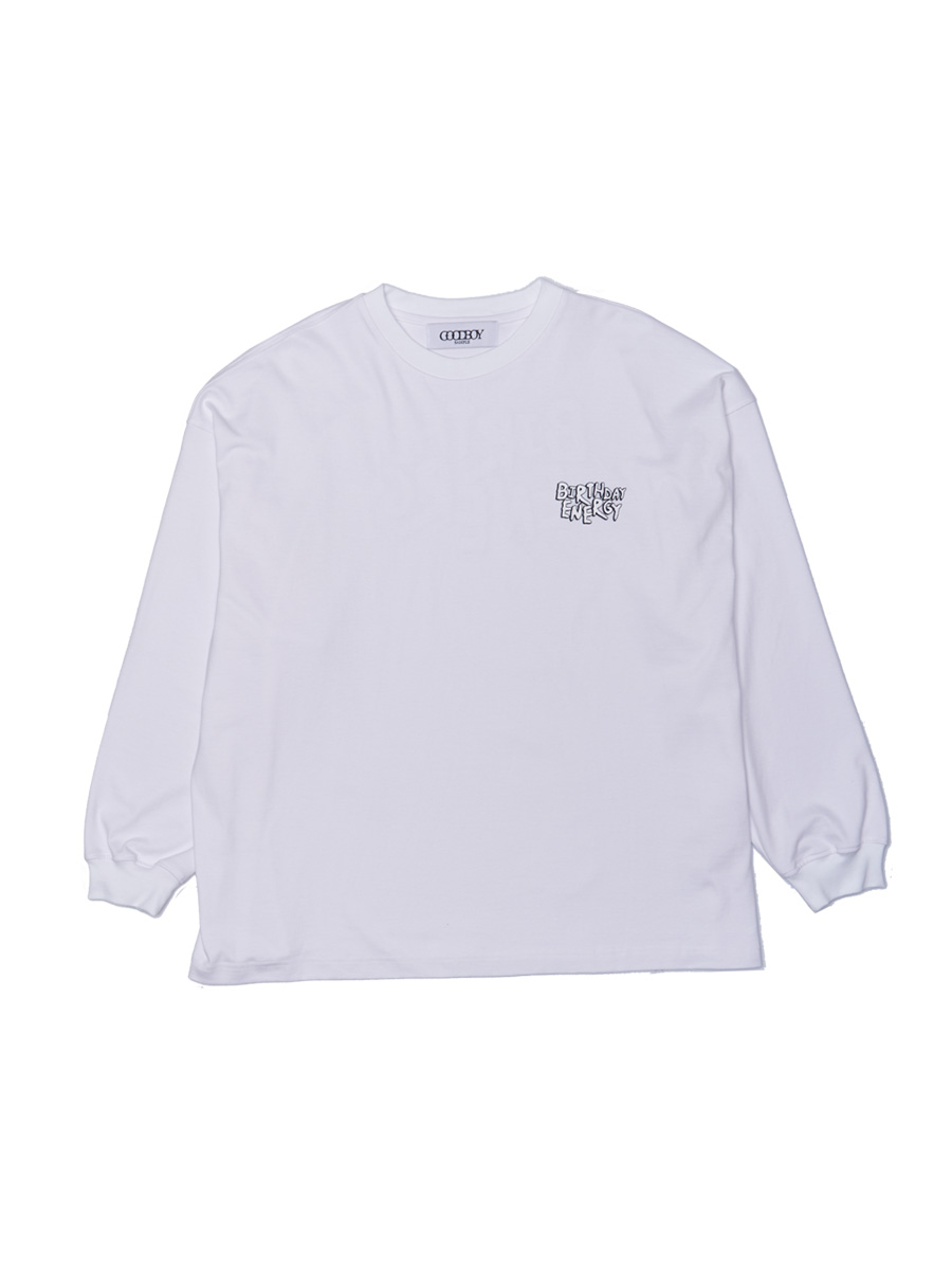 バースデー エナジー ロングスリーブTシャツ (ホワイト) | XOXOGOODBOY | HANA(ハナ) #1