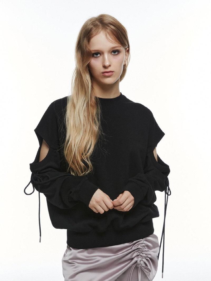 カットアウト スウェットシャツ (ブラック) | THREE TO EIGHTY | HANA(ハナ) #1