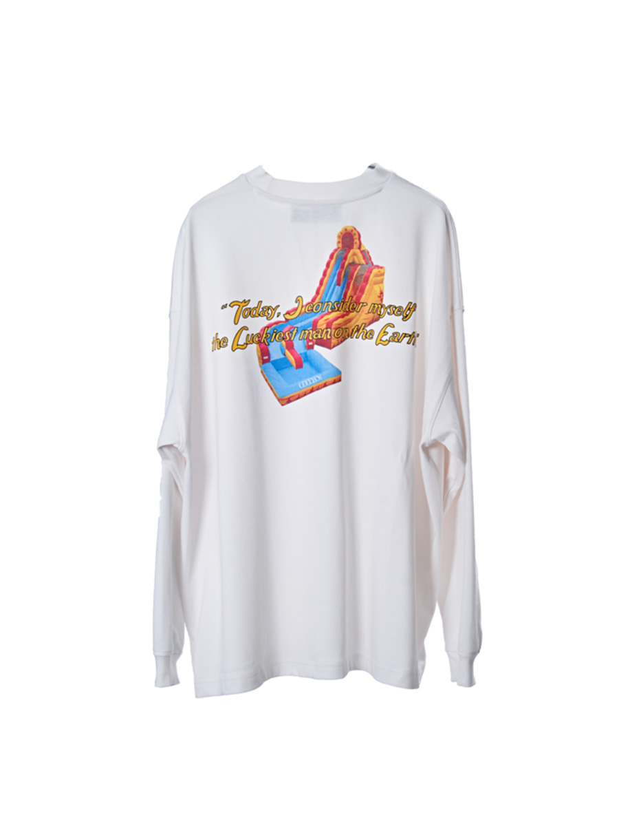 OVERSIZED ウォータースライドL/SLV Tシャツ (ホワイト) | XOXOGOODBOY | HANA(ハナ) #1