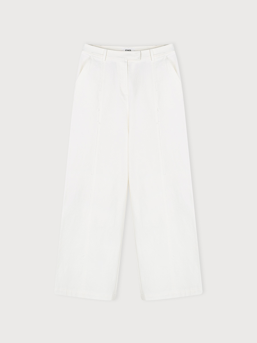 CUT OUT LINE PANTS_WHITE | ETHOS | HANA(ハナ) #1