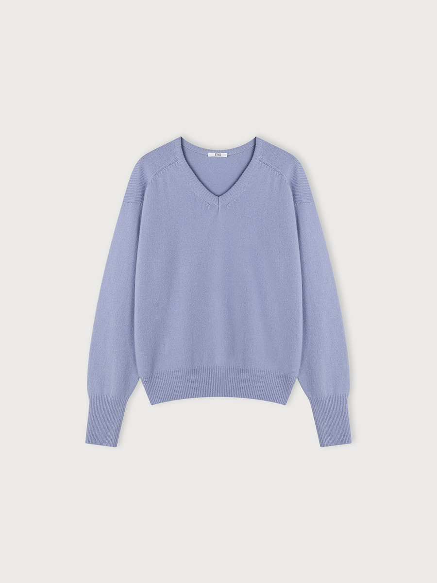 GEELONG V-NECK KNIT_PURPLE | ETHOS | HANA(ハナ) #1