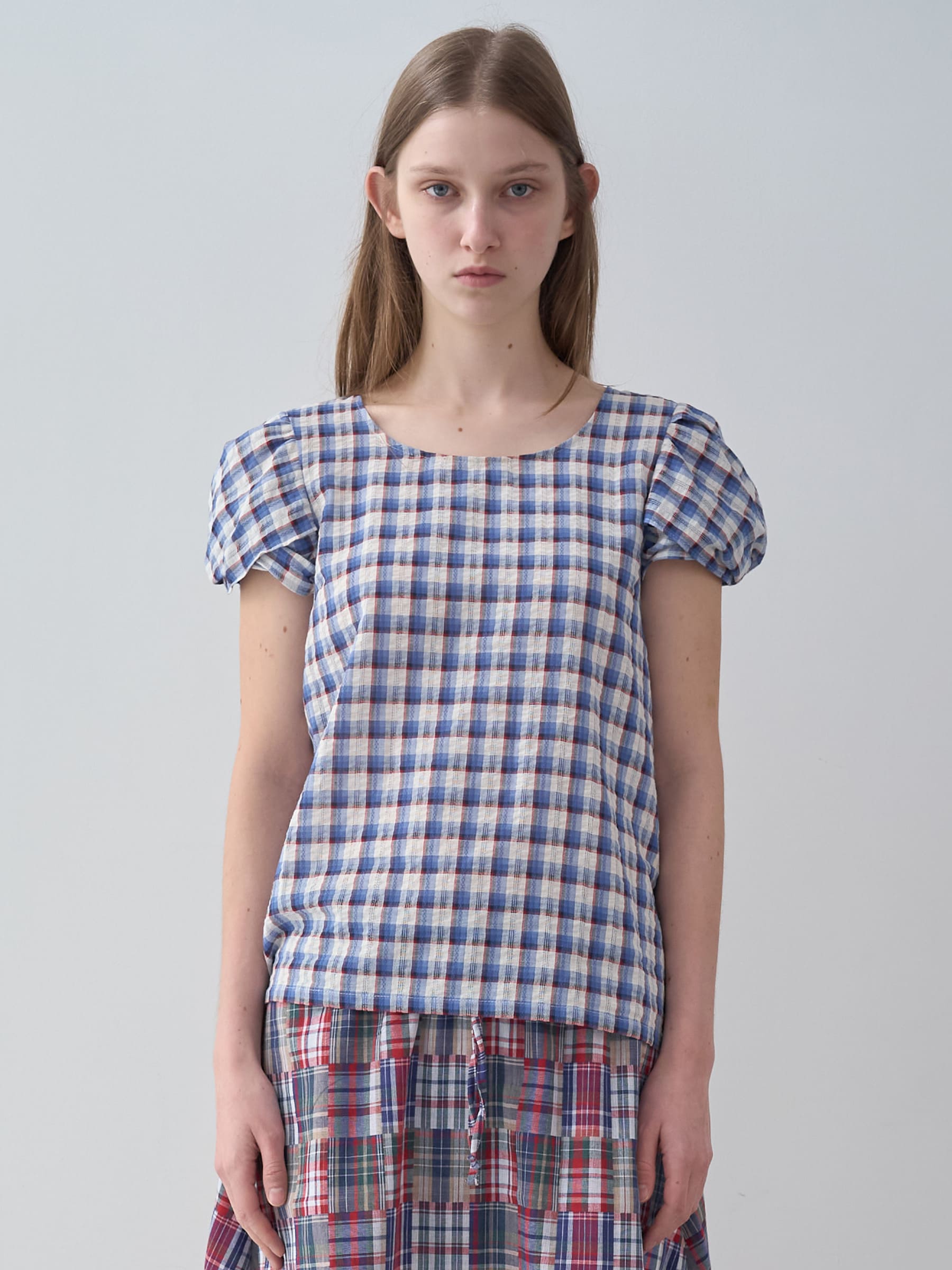 ツイストスリーブトップス（ブルー） | ENZO BLUES | HANA(ハナ) #1