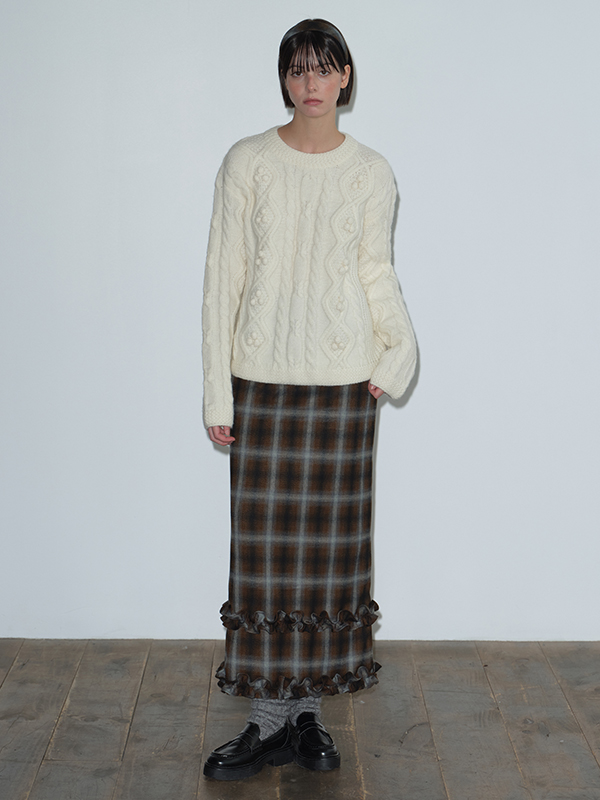 フリルマキシスカート（ブラウン） | Margarin Fingers | HANA(ハナ) #1