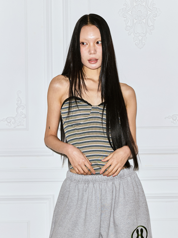 レースストライプコルセット_カーキ | THE MYSTERIOUS HOTEL | HANA(ハナ) #1