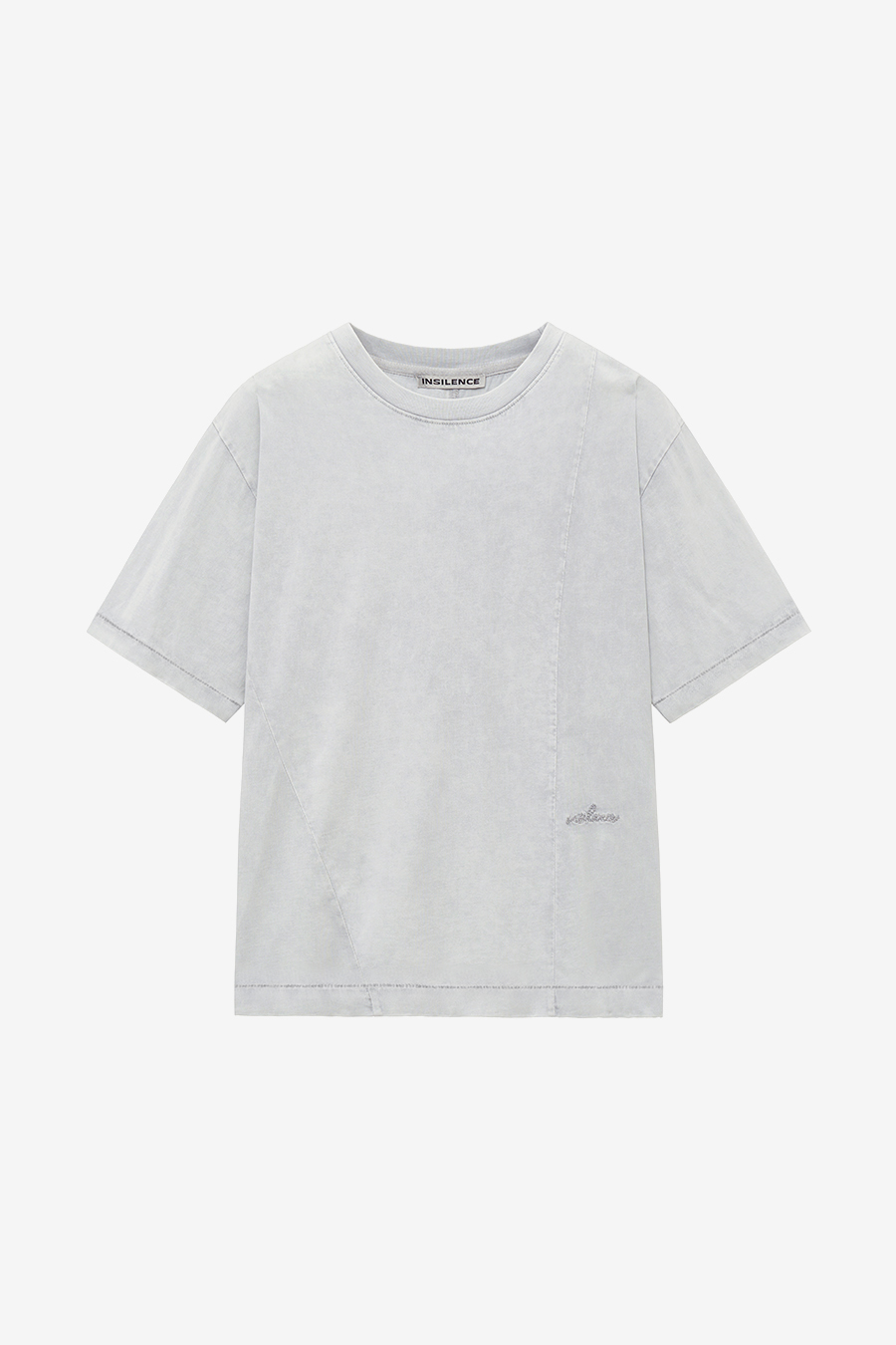 ウォッシュドレタリング Tシャツ ライトグレー | INSILENCE | HANA(ハナ) #1
