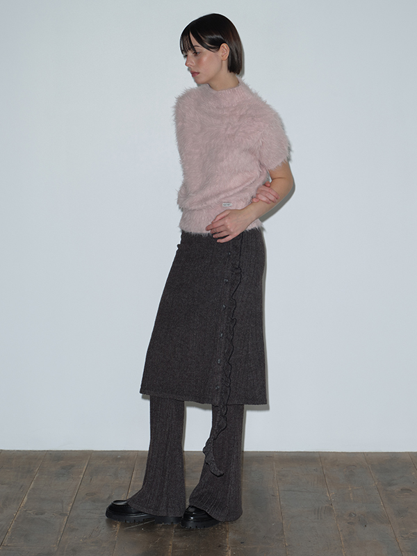 フリルレイヤードスカートパンツ（チャコール） | Margarin Fingers | HANA(ハナ) #1