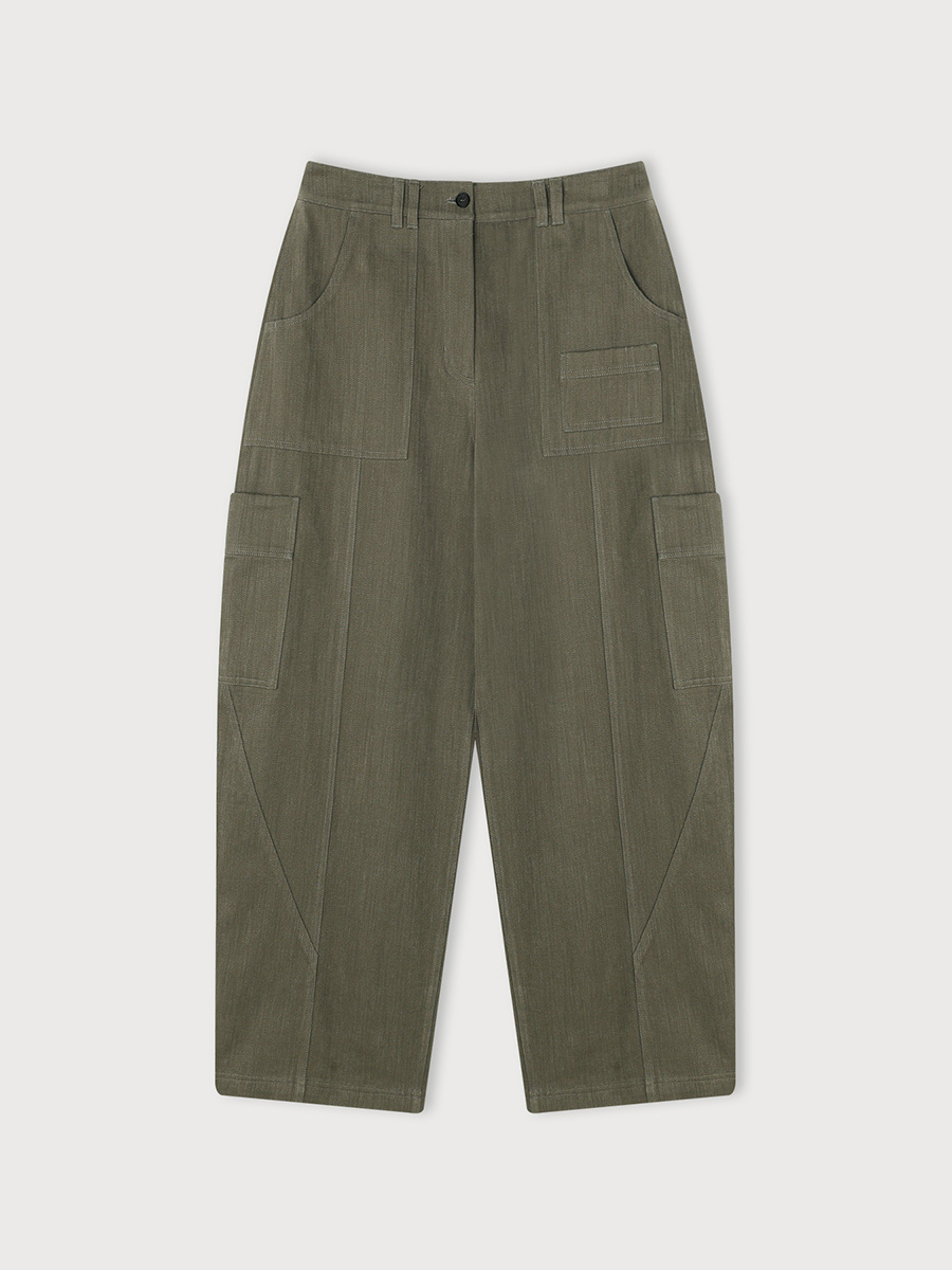 DOUBLE POCKET WIDE PANTS _KHAKI | ETHOS | HANA(ハナ) #1