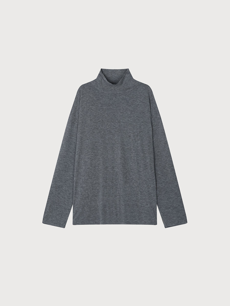 LIGHT LOOSENECK SLEEVE TOP_GREY | ETHOS | HANA(ハナ) #1