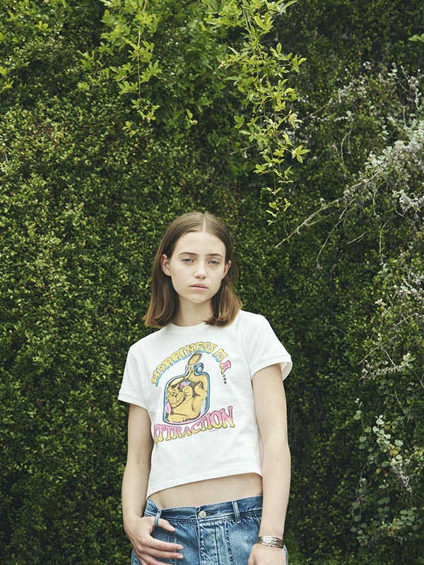 クロップ ハッピー キャッツ Tシャツ_ホワイト | BONRROW | HANA(ハナ) #1