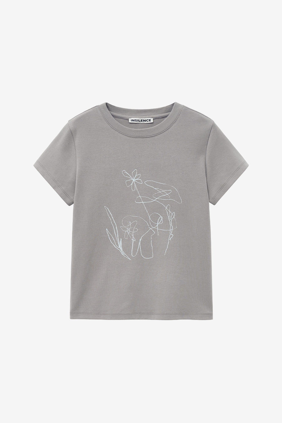 ドローイング フィット Tシャツ アッシュブラウン | INSILENCE | HANA(ハナ) #1