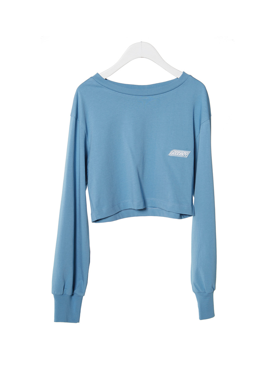 L/SLV NEW LOGO クロップ Tシャツ (スカイブルー) | XOXOGOODBOY | HANA(ハナ) #1
