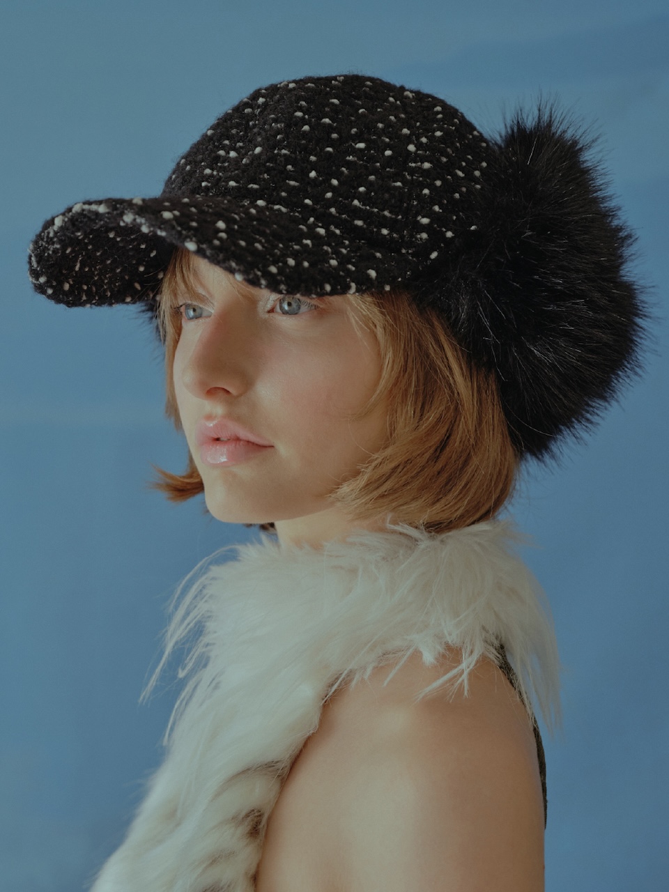 シャギーイヤーフラップキャップ（ブークレドットブラック） | POESIE DAME | HANA(ハナ) #1