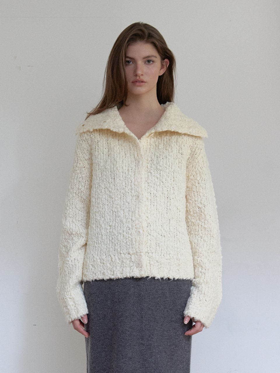 コージー ハイネック カーディガン (アイボリー) | ASURA | HANA(ハナ)