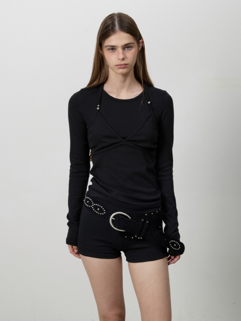 ビーディブラレイヤー ロングスリーブTシャツ （ブラック） | THREE TO EIGHTY | HANA(ハナ) #1