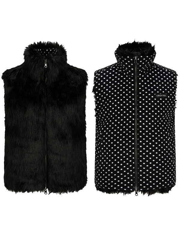 ヘイズ リバーシブルドットファーベスト_[ブラック] | LECYTO | HANA(ハナ) #1