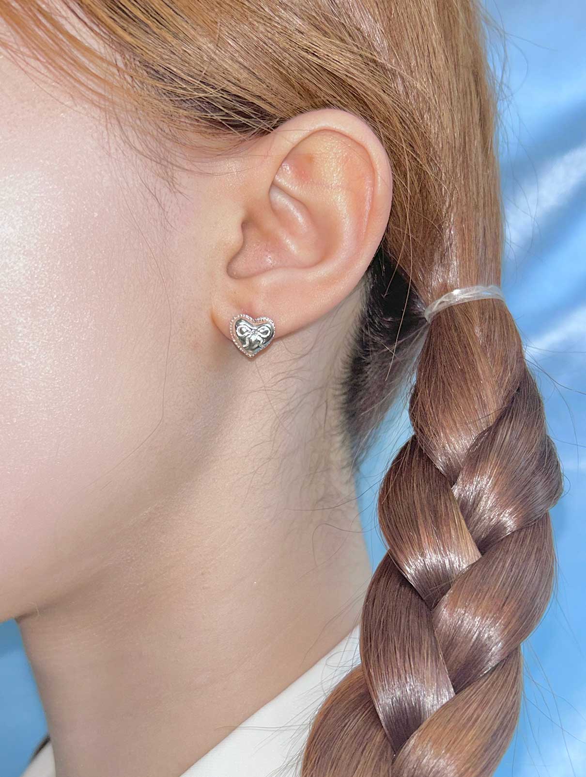 Ribbon Heart Earrings