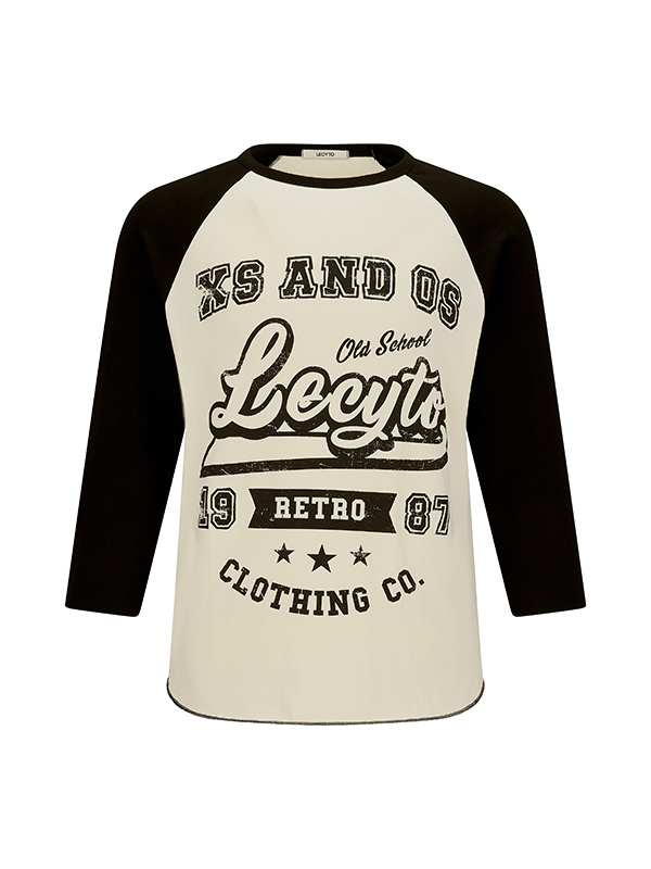 ヴァーシティ ラグランTシャツ_[ブラック] | LECYTO | HANA(ハナ) #1