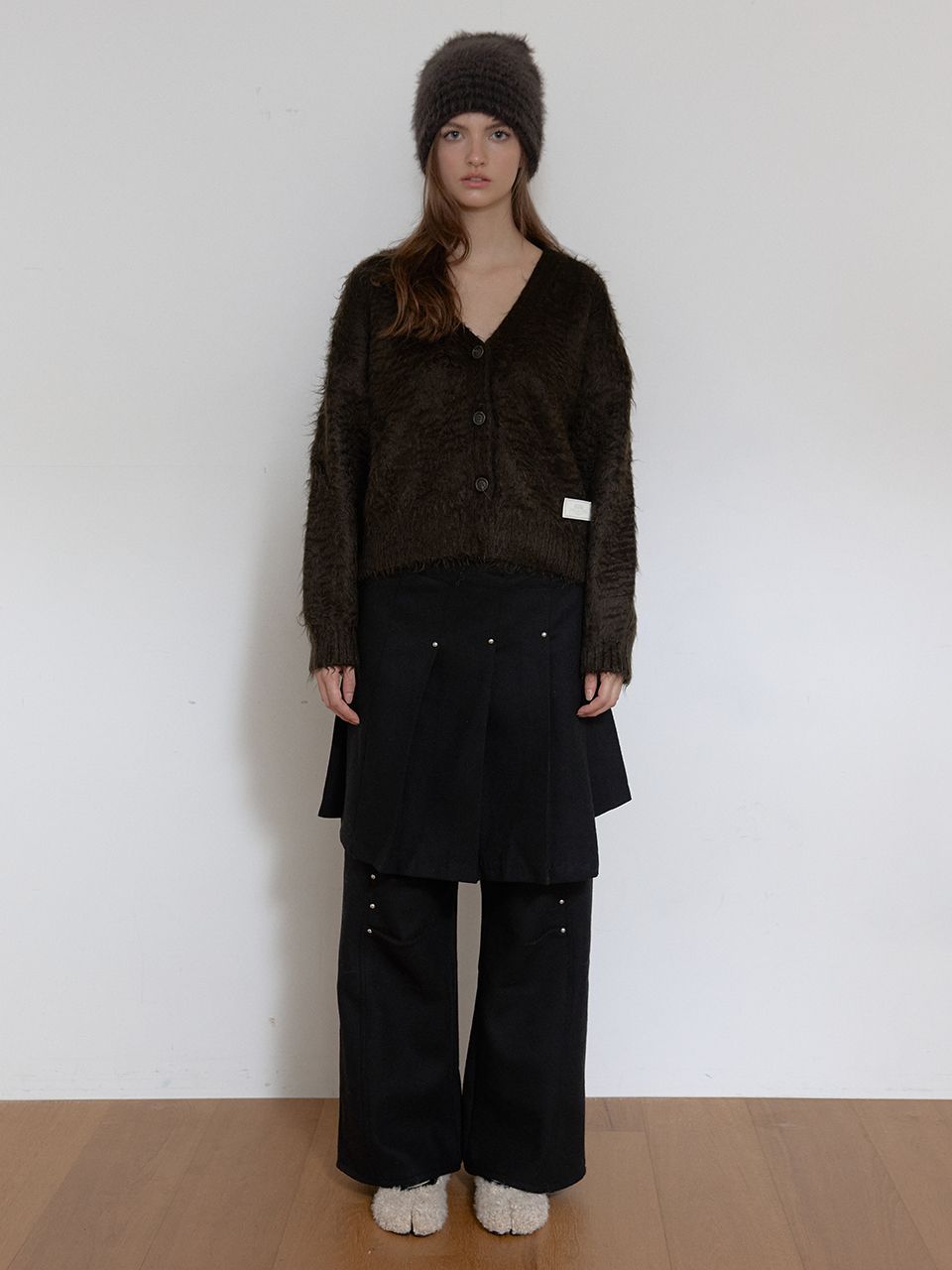 ウールリベットプリーツラップスカート（ブラック） | ASURA | HANA(ハナ) #1