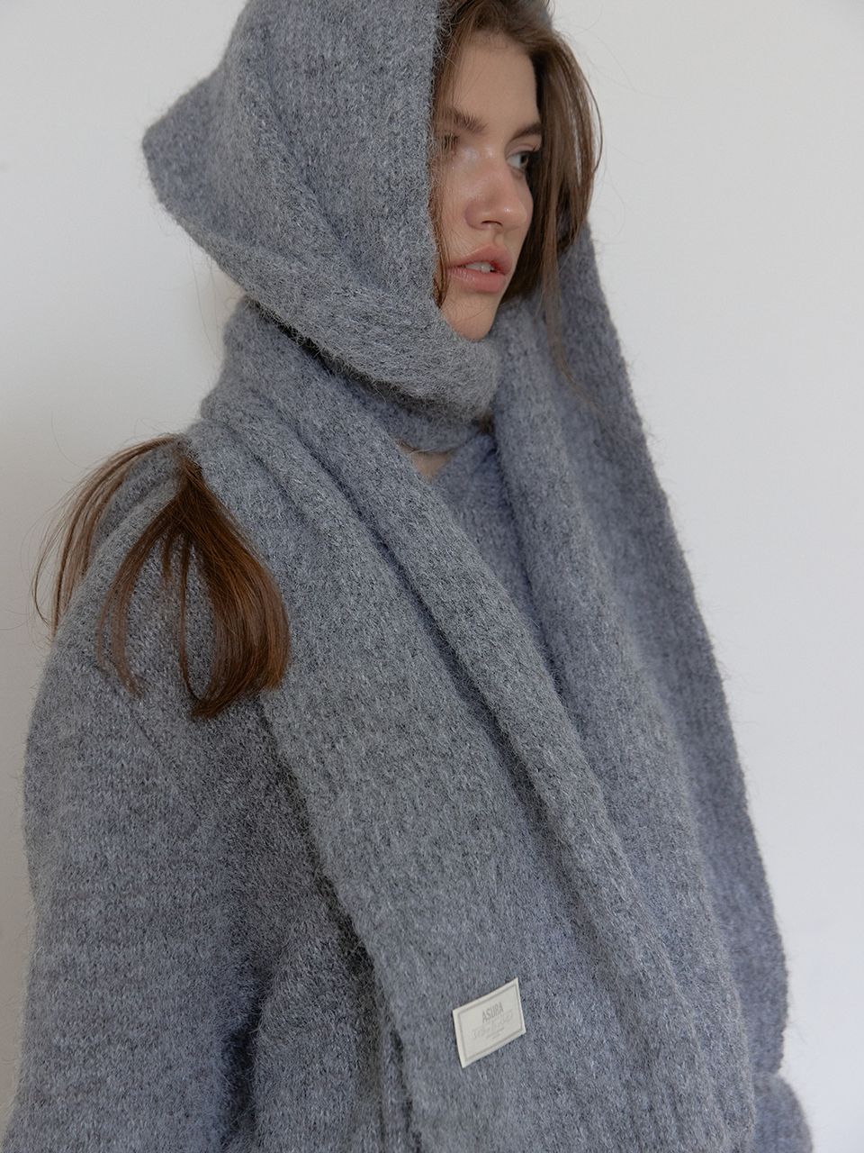 ウールニットマフラー（グレー） | ASURA | HANA(ハナ) #1