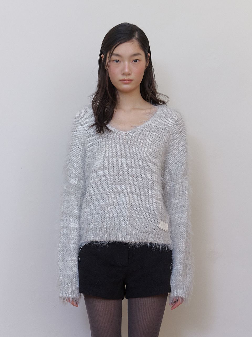 ファジーVニット (メランジグレー) | ASURA | HANA(ハナ) #1
