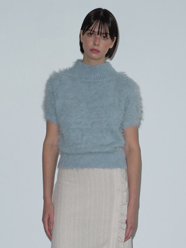 ヘアリーハイネックニット (ライトブルー) | Margarin Fingers | HANA(ハナ) #1