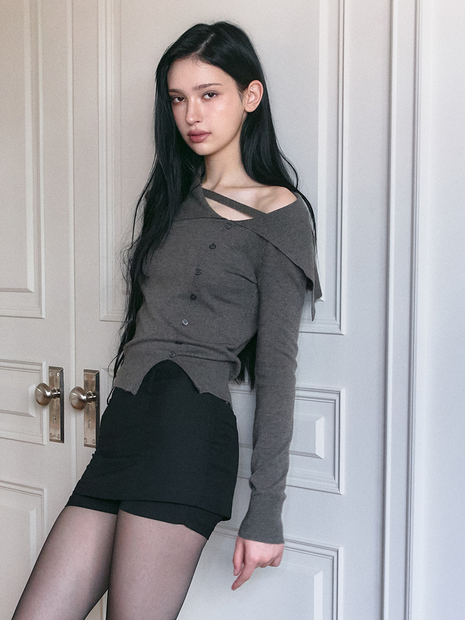 セーラーストラップニット(チャコール) | Not your rose | HANA(ハナ) #1