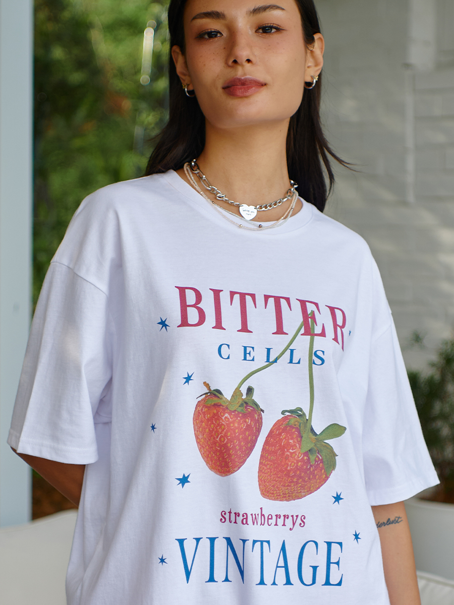 サンタナベリーTシャツ-ホワイト | BITTERCELLS | HANA(ハナ) #1