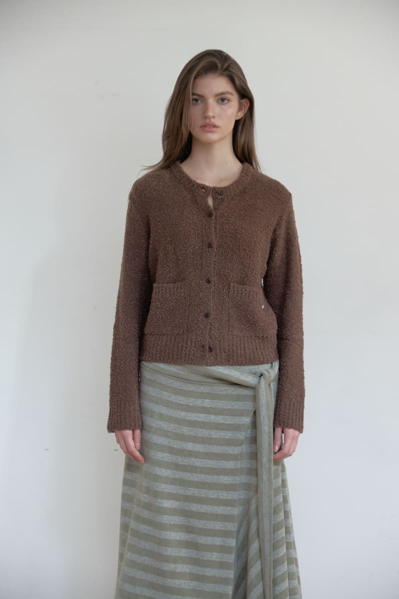 ブークレテクスチャーカーディガン（ブラウン） | ASURA | HANA(ハナ) #1