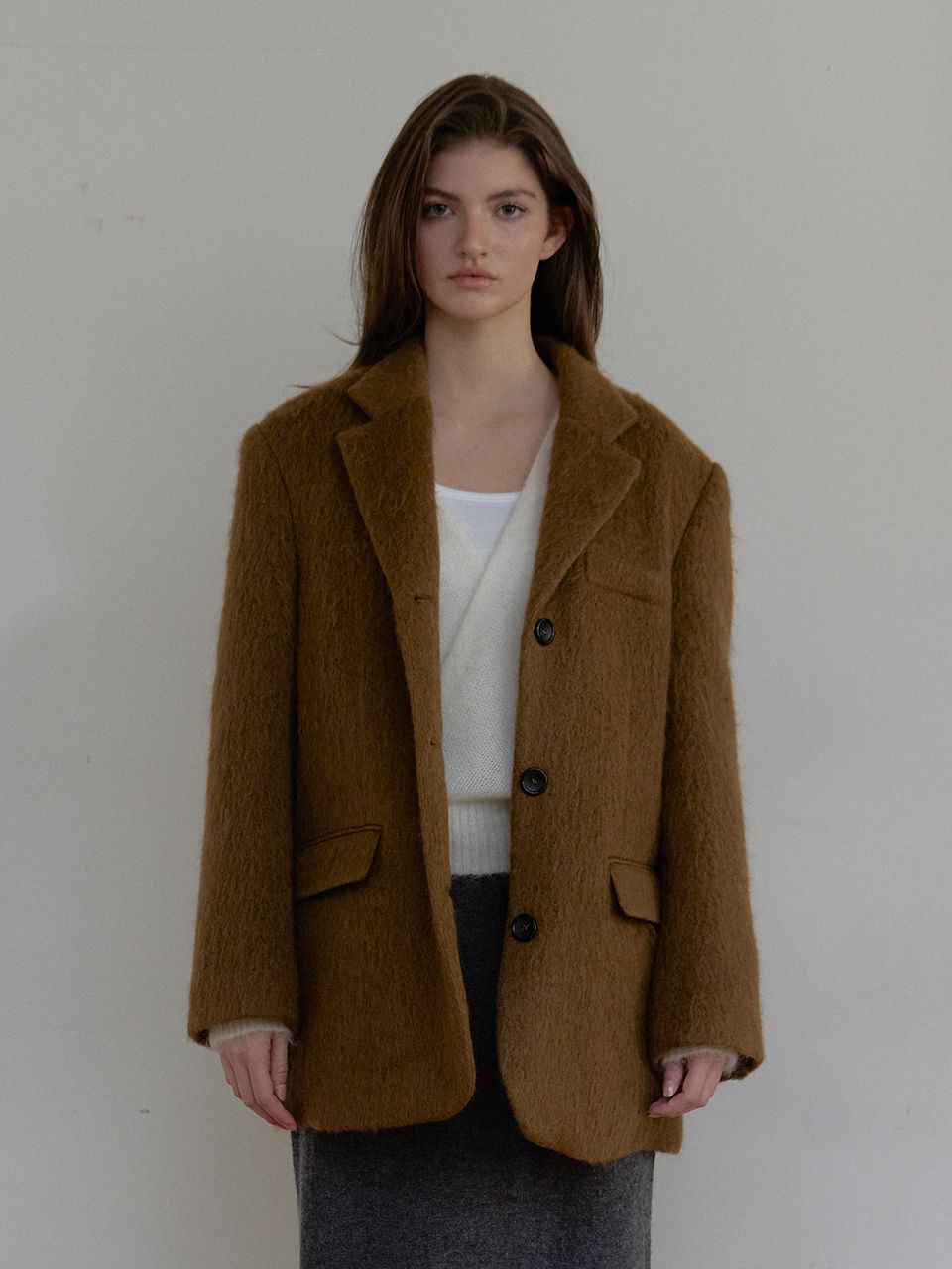 モヘアウールジャケット（ブラウン） | ASURA | HANA(ハナ) #1