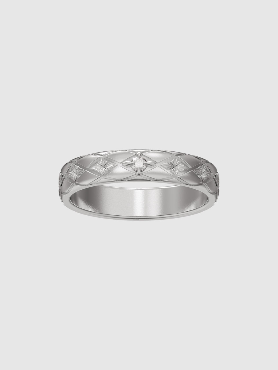 チェックフラワー カップルリング（ユニセックス） | museeart | HANA(ハナ) #1